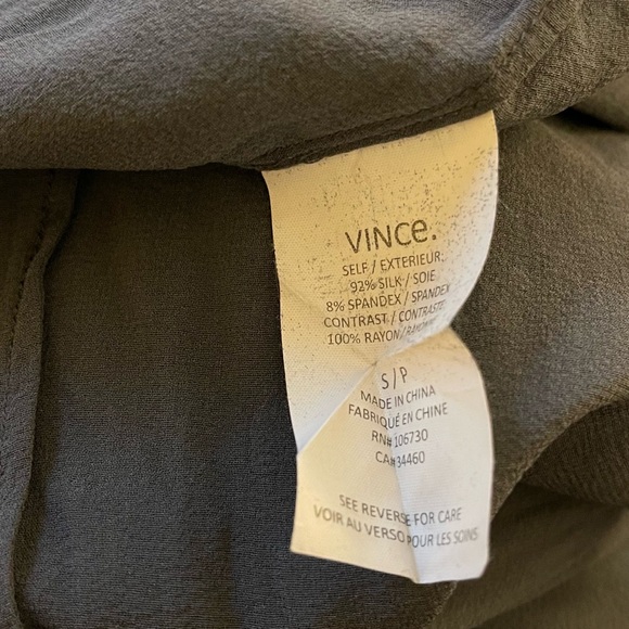❤️ Vince Grey Sheer Silk Double Layer Midi Dress - Picture 8 of 8